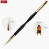 3PCS Pennelli per unghie a strisce acriliche Art Liner Set Punte 3D Manicure Ultra-sottile Disegno a penna Gel UV Pennello Strumenti di pittura