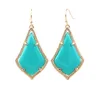 Dangle Kroonluchter Hoge Kwaliteit Mode Zomer Turquose Smooth Resin Teardrop Earring voor Dames1