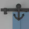 2022 new Black Steel Interior Sliding Barn Door Hardware Track Kit Antique Anchor Hanger Roller 6.6FT