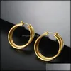 Hoop & Hie Earrings Jewelry Fashion Round Circle Stainless Steel Gold Color Minimalist For Women Punk Hip Hop Gift Drop Delivery 2021 K9Ph4