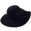 2018 New Girl Fashion Vintage Women Wide Brim Sun Hat Felt Bowler Cap Lady Floppy Cloche G220301