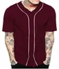 Moda z krótkim rękawem Baseball Jersey Hip Hop T Shirt Lato Nosić dla mężczyzn Ciemna czerwona dobra jakość