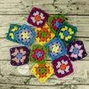 DIY crochet doilies multicolor montanhas quadradas mesa tapetes decoração artesanal crochet copo pad 9cm lã roupas patch 50 pcs / lote y200328