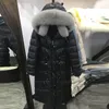 Дизайнер-зимняя куртка женщин утка вниз Parka Real Fox меховой воротник с капюшоном парки теплые толстые длинные женские пальто водонепроницаемый