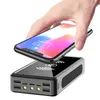 80000MAH Power Bank Solar Wireless Portable Phone Fast Charging Extern laddare 4 USB Poverbank LED -ljus för iPhone Xiaomi Mi FR5269218