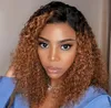 Lace Closure Human Hair Wigs 4x4 Ombre 1B 30 Water Wave Peruvian Bob Wig With Dark Roots For Black Women