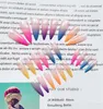 NAF008 20pcs/set Gradient Candy Color Finished Nail Art Tips Colorful Artificial False Nails With Glue Rainbow Nail Tips Decoration