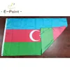Drapeau du pays national de l'Azerbaïdjan 3 * 5ft (90cm * 150cm) décoration de bannière en polyester volant drapeau de jardin de la maison