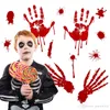 Bloed Handafdruk Voetafdruk Muursticker Horror Muurtattoo Halloween Woondecoratie Raamsticker PVC Herbruikbare Glazen Deur Sticker WVT0715