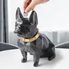 European Style Geometry French Bulldog Resin Statue Money Box Creative Home Decor Coin Storage Box Child Gift Piggy Bank WX3 T200703