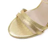 Sandalen 2021 Vrouw sexy elegante luxe enkel strappy gouden 12 cm hoge hakken open teen bruiloft prom party jurk schoenen zapatos