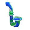 Tubo de silicone em forma de L erva seca erva inquebrável e portátil percolador bong twisty vidro blunt tubos de fumo