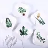 8-дюймовые зеленые растения керамические плиты обед фарфоровая десертная тарелка из говядины блюдо фруктовые пластины Торт лоток еда керамическая посуда 1 шт. 201217