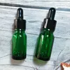 100pcs 10 15ml 20 30 100ml Green Glass Liquid Reagent Pipette Bottles Eye Droppers Aromatherapy Essential Oils Perfumes bottles