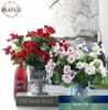 Bouquet de fleurs artificielles en soie faites à la main, 1 pièce, Bouquet de bégonia vif, pour décoration de maison, d'hôtel, de fête, 3 couleurs