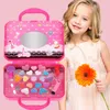 Kids Makeup Suitcases Dressing Cosmetics Girls Toys Plastic Beauty Safety Pretend Play Toy Children Baby Girl Make up Game Gifts LJ201009