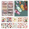 10pcs Noel Nail Art Dekorasyon için Çiviler Mix Renkli Transferi Tırnak Folyo Sticker Kar Çiçek Elk Hediye Santa Yapışkan Kağıt