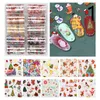 10 stks Kerstmis Nail Art Decoraties voor Nagels Mix Kleurrijke Transfer Nail Folie Sticker Sneeuwbloem Elanden Gift Santa Adhesive Paper