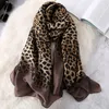 Femmes de luxe Ombre Leopard Dot Foulard en soie naturelle Lady Fashion Imprimer Châles et Wraps Pashmina Foulards Bandana Hijab Snood Y201007