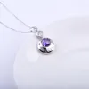 Round Zircon Hollow Round Necklaces For Women 925 Sterling Silver Love Letter Round Pendants Fashion Jewelry Gifts Q0531