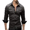 Camicia da jeans uomo 2020 maschio jeans camicia retrò uomo manica lunga abbigliamento marca camisa hombre m-xxxl cfdfd