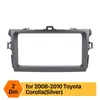 Silver 2 Din Car Painel Estéreo Rádio Fascia Trim Kit para 2008-2010 Toyota Corola Dash Kit de instalação de traço