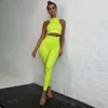 GXQIL Fitness Suit Women Gym Clothing Dry Fit Set Yoga Conjunto esportivo Mulher Mulher Roupas Vesto de colete Kit de legging preto Verde T200115