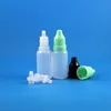 زجاجات قطارة بلاستيكية مختلطة الحجم 5 مل 10 مل 15ML 30ml 50 pcs كل LDPE PE مع قبعات إثبات العبث إسقاط الإسقاط