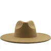Sombrero Fedora clásico de ala ancha, sombreros de lana blancos y negros, sombrero de invierno aplastable para hombres y mujeres, sombreros de Jazz para bodas1