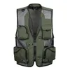 Hommes Mesh Baggy Gilet Sans Manches Avec De Nombreuses Poches Printemps Automne Mâle Casual Noir Veste De Tir Hommes Multi Poche Gilet 201120