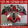 OEM Łamyki dla Yamaha YZF-R6 YZF R 6 600 CC YZF600 YZFR6 03 04 05 Ciało 95NO.36 YZF R6 600CC 2003 2004 2005 Cowling YZF-600 03-05 Zestaw nadwozia motocykli biały błyszczący