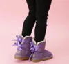 Bottes enfants chaudes bottes d'hiver de neige Bailey Bow enfants fille garçon Triple noir rose kaki bottines chaussures