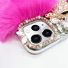 3D Fox Head Fuzzy Diamond Phone Cases for iphone Xr XsMax 11 12 13 14 15 Pro Max Warm Plush Fluffy Soft TPU Cover