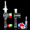 Nouveau kit de collecteur de nectar en verre avec pointes de quartz mâles et femelles de 14 mm Keck Clip Récupérateur de récipient en silicone pour fumer une conduite d'eau