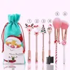 Boże Narodzenie Makeup Tool Suit Elk Początkujący Zestaw Prezent Pink Piękno Makijaż Pędzel Zestaw Spersonalizowane Boże Narodzenie Gifts Christmas Ornaments Lsk1732