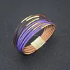 multi layer wrap leather bracelet gold magnetic buckle women bracelets bangle cuff fashion jewelry will and sandy