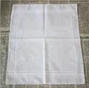 Handkerchief Cotton Male Table Satin Handkerchief Napkins Plain Blank DIY Handkerchief White Thin Wedding Gifts Party Decoration LSK1945