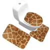 Honlaker 3 pcs / set leopardo e tigre padrão de banho matador banheiro banheiro banheiro macio mats absorvente 20116
