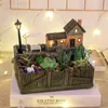 1 pièce Résine Pot De Fleur avec Lampe Plantes Succulentes Creative Planteur pour Petit Bonsaï Micro Paysage Jardin Décoration Y200709