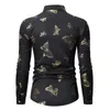 Mode Herren Langarm Malerei Hemd Hemd großer Butterfly Casual Top Luxus Kurzarm Baumwolle Stylische Hemden#G35