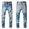 New Arrivals Mens Jeans Designers White Off Light Reflection Fit Arrival Biker Jeans Distressed Diamond Stripes Top Quality Pants Size 29-40