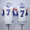 Mountain State Football Moive 54 Thad Castle Jersey 7 Alex Moran Mężczyźni oddychający haft i szycie kolor niebieski biały top/high