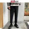 Lappster mass casual skinny rankgers calças macacão masculino hip hop sólida calça de moletom masculino de moda coreana preta casual 201128