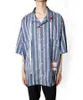 Casual Shirts 21Ss Mikara Yasuhiro Sanyuan Kangyu Bomull Linen Tape Stripe Män och Kvinnors Loose Short Sleeve Shirt