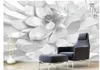 Papier peint stéréoscopique 3d blanc, papier peint à géométrie stéréo, papier peint moderne atmosphérique pour salon