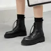 Rizabina Real Leather Woman Short Boots 패션 플랫폼 두꺼운 따뜻한 겨울 신발 여성 캐주얼 매일 신발 크기 34-401