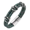 Mode Double Couche En Cuir Véritable Dragon Griffe Charme Bracelet Hommes Style Rétro Boucle Magnétique Bijoux