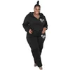 Tvåbitar Set Tracksuits Fall Kläder för Kvinnor Zipper Hoodie Jogging Suit Leggings Plus Size Partihandel För Business K8612