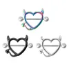 2021 Devil Heart Nipple Ringar Kirurgisk Stål Nippel Barbells Body Piercing Smycken för män och kvinnor