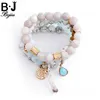 BOJIU Trendy Women Bracelet Set Natural Ag. Stone Glass Beads Bohemia Exquisite Bar Bracelet Sets of 6pcs Festival Gifts BCSET18 Y200730